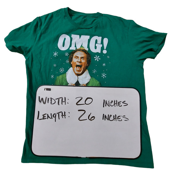 ELF Shirt Mens Large Will Ferrell Movie OMG Santa Green Short Sleeve Tee - Picture 4 of 4